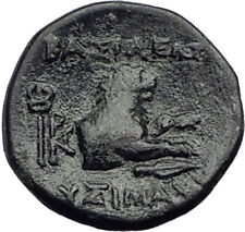 LYSIMACHOS 306BC Thrace King Authentic Ancient Greek Coin ATHENA & LION i65113