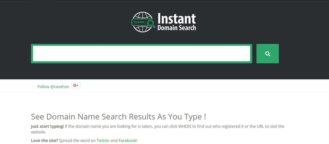 Instant Domain Search Script Preview - CodeCanyon