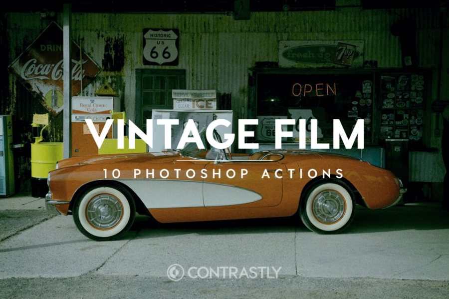 Vintage Film Photoshop Action Bundle Contrastly
