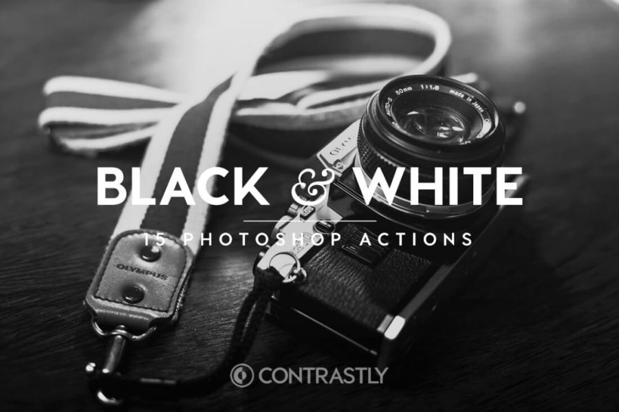 Black White Photoshop Action Bundle Contrastly