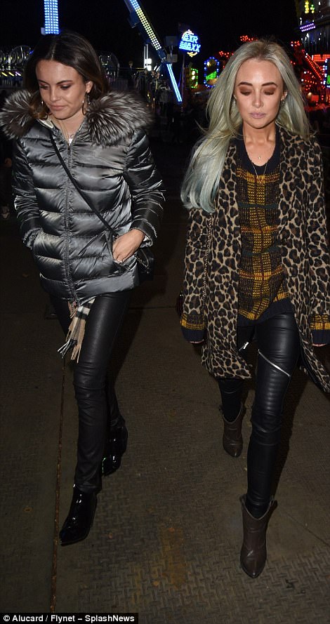 Girl pals! She was joined by fellow MIC star Emily Blackwell who covered up in a metallic quilted jacket