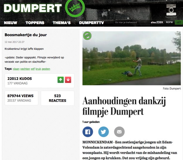 The video first appeared on a Dutch video site, Dumpert.nl, on May 13, 2017, the fact-checking website Snopes reported. The original title did not reference Muslims or migrants.
