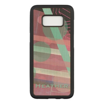 Personalized/Pink &amp; Turquoise/Abstract Design Carved Samsung Galaxy S8 Case