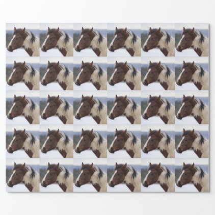 Tri-Colored Horse Wrapping Paper