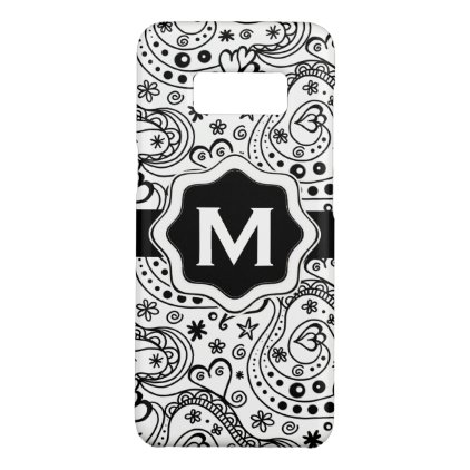 Personalized Monogram Hearts Love Doodle Pattern Case-Mate Samsung Galaxy S8 Case