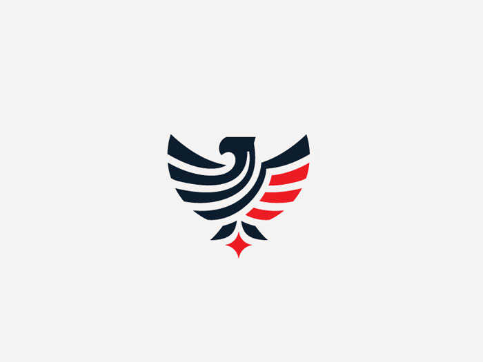 eagle-flag Bird Logo Design: Examples and Bird Symbolism