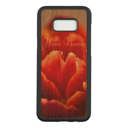 Pretty Red Tulip Petals. Add Your Name. Carved Samsung Galaxy S8+ Case
