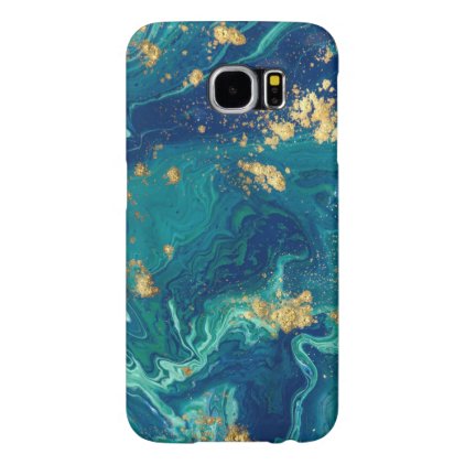 (blue, green &amp; gold marble) Galaxy S6 Samsung Galaxy S6 Case