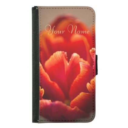 Pretty Red Tulip Petals. Add Your Name. Samsung Galaxy S5 Wallet Case