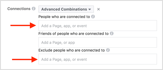 Facebook ad targeting events advanced combinations