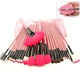 Lookathot Makeup Brushes, 24 Pieces Makeup Brush Set Bamboo Handle Professional Foundation Blending Blush Eye Face Liquid Powder Cream Cosmetics Brushes with Pouch Bag and Brush Egg