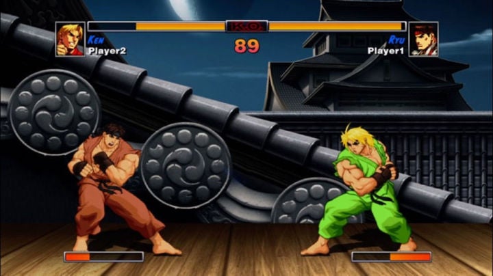 Ryu and Ken facing off in Street Fighter II.