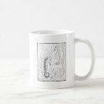 Sea Horses Line Art Design Coffee Mug