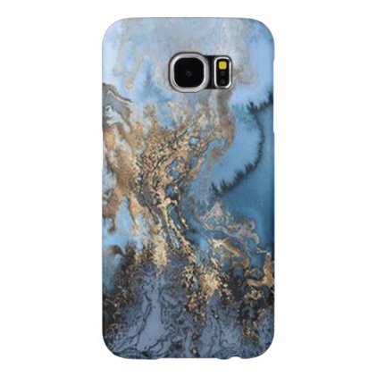 (blue &amp; gold marble) Galaxy S6 Samsung Galaxy S6 Case