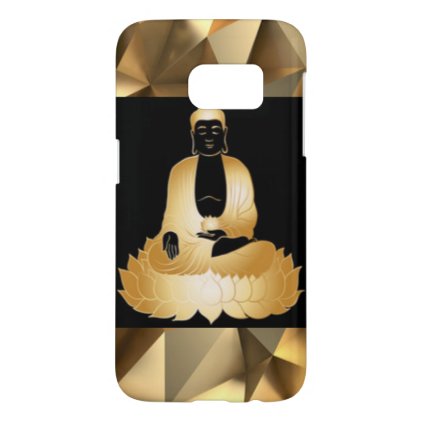 Gold Buddha & Lotus Flowers Abstract Design Samsung Galaxy S7 Case