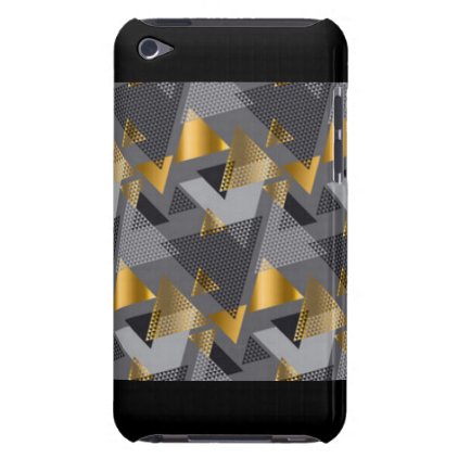 Gold Black Silver Abstract Pattern Design Barely There iPod Case