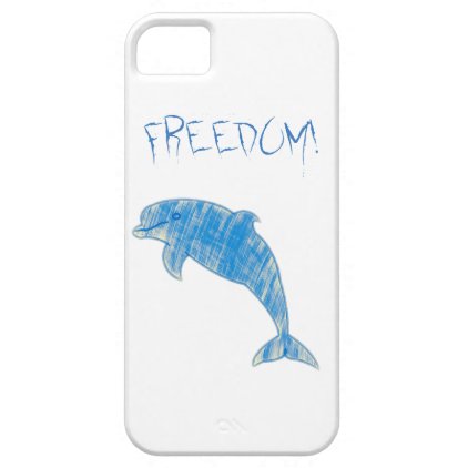 Vintage blue dolphin with "Freedom!" text iPhone SE/5/5s Case