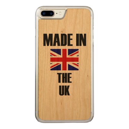 Made In United Kingdom Flag Carved iPhone 7 Plus Case