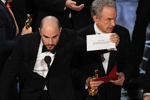 In a twist of events, the Best Picture award at the 2017 Oscars went to Moonlight after initially being presented to La La Land by accident.