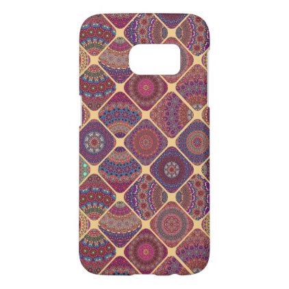 Vintage patchwork with floral mandala elements samsung galaxy s7 case
