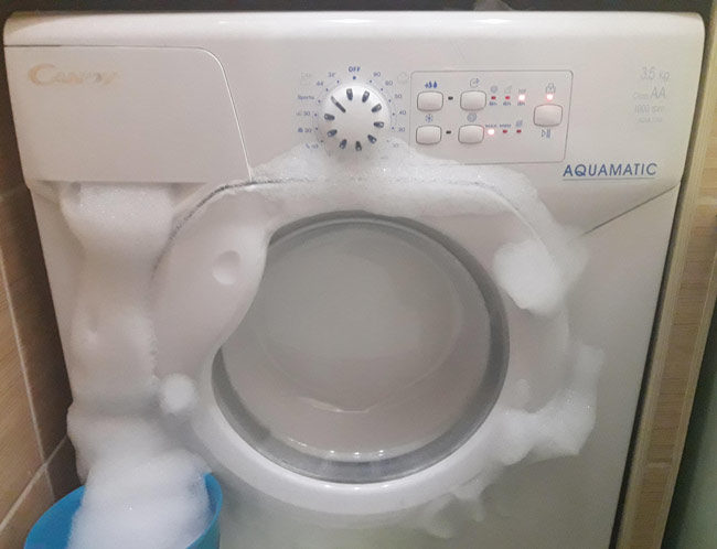 Do not ever substitute shampoo for laundry detergent