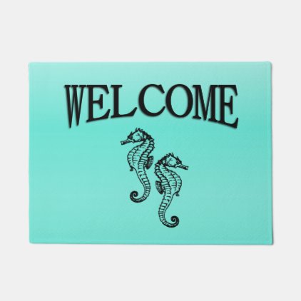 Seahorses Aqua Doormat