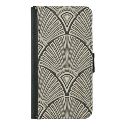 vintage,art nouveau,beige,grey,art deco, french,ru samsung galaxy s5 wallet case