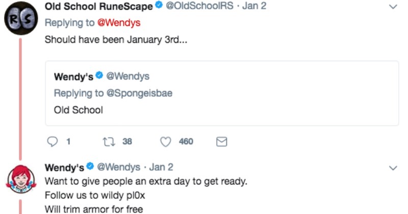 Wendy's Goes Toe to Toe With 'Old School Runescape' in Witty Exchange Filled With Nostalgia