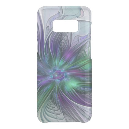 Purple Green Flower Modern Abstract Art Fractal Uncommon Samsung Galaxy S8 Case