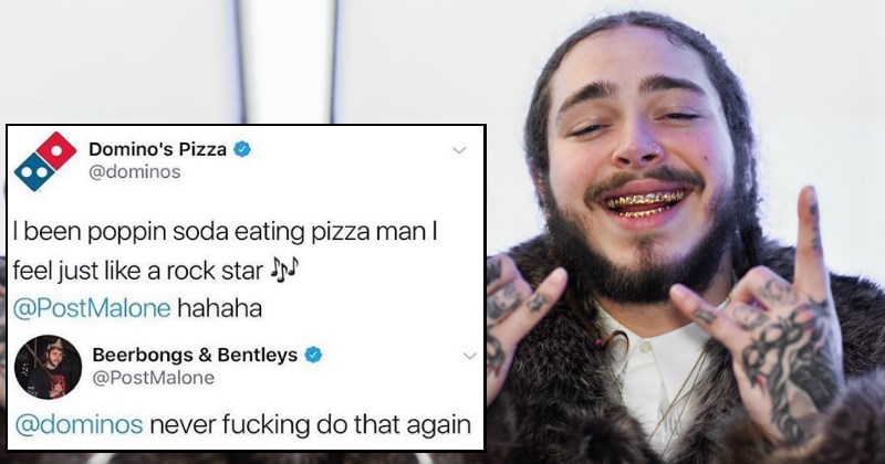Someone Fakes Twitter Conversation of Post Malone Roasting Domino's and the Man Himself Responds