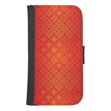Floral luxury royal antique pattern galaxy s4 wallet case