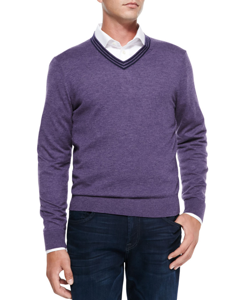 Neiman Marcus Cashmere V-Neck Sweater