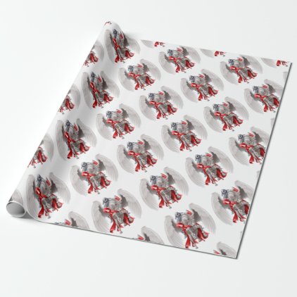 Knight on Pegasus Horse Wrapping Paper