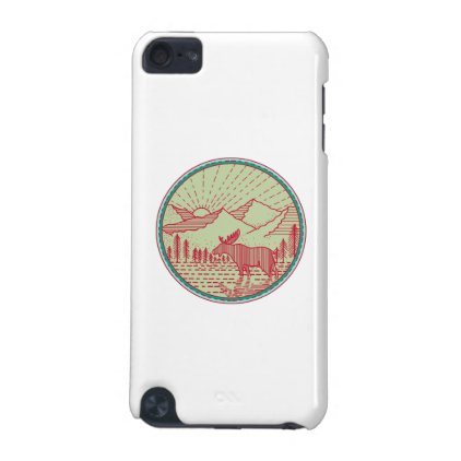 Moose River Mountains Sun Circle Retro iPod Touch (5th Generation) Case