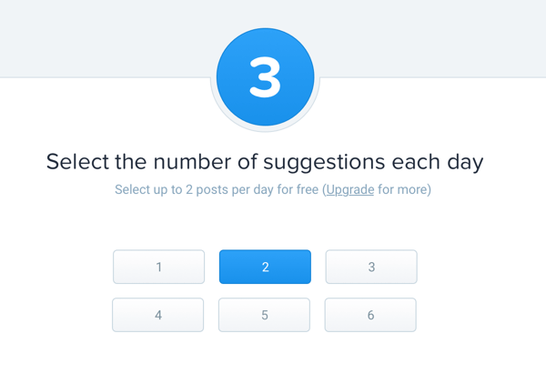 Choose how many suggestions you want to receive from Quuu daily.