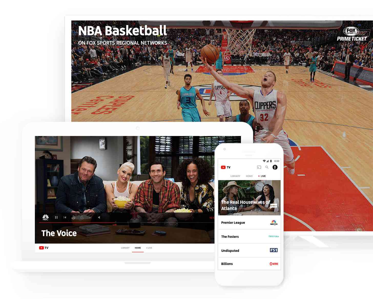 YouTube TV official screens