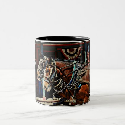 Tombstone Stage Coach Horses Coffee Cup/Mug Two-Tone Coffee Mug