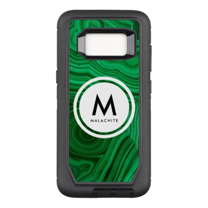 Malachite Mineral Monogram OtterBox Defender Samsung Galaxy S8 Case