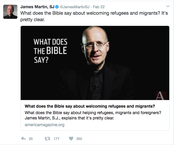 Martin frequently tweets and writes about human rights issues, and has spoken out against the Trump administration's ban on refugees.