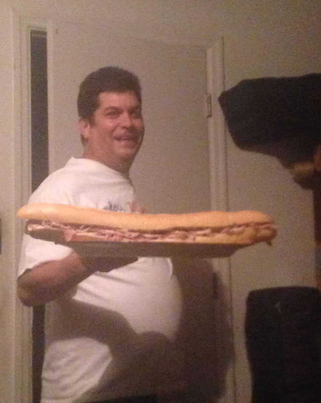 Wish someone felt the same way about me as my friends dad feels about this big ass sandwich he just made