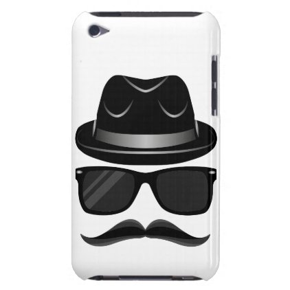 Cool Hipster with mustache, hat and sunglasses iPod Touch Case-Mate Case