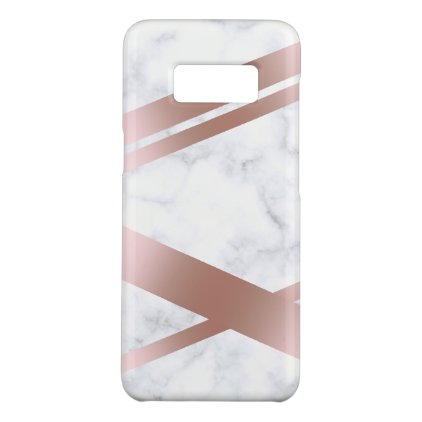 Elegant stylish girly rose gold marble look pink Case-Mate samsung galaxy s8 case