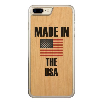 Made In United States Flag Carved iPhone 7 Plus Case
