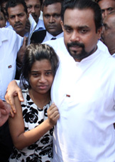  Wimal's daughter who tried to imitate father ... in hospital
