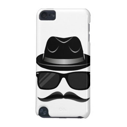 Cool Hipster with mustache, hat and sunglasses iPod Touch (5th Generation) Case