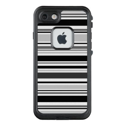 Gray, Black, White Mixed Stripes LifeProof® FRĒ® iPhone 7 Case