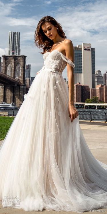 (via Solo Merav 2018 Wedding Dresses — “White Princess” Bridal...