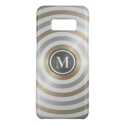 Cool Designer Metal Stripe Pattern Grey Monogram Case-Mate Samsung Galaxy S8 Case