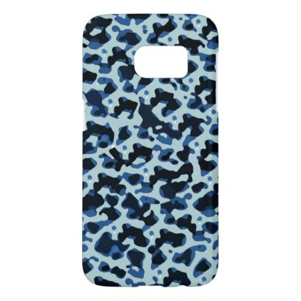 Blue Black Camo Abstract Pattern Samsung Galaxy S7 Case