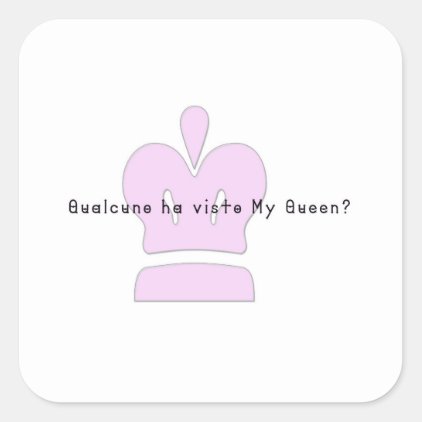 Italian-Queen Square Sticker